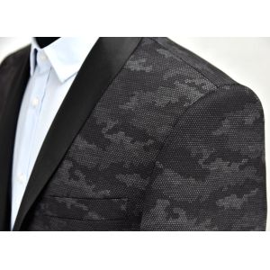 Polyester Mens Tuxedo Suit Blazer Black T/R Fabric Breathable OEM Service