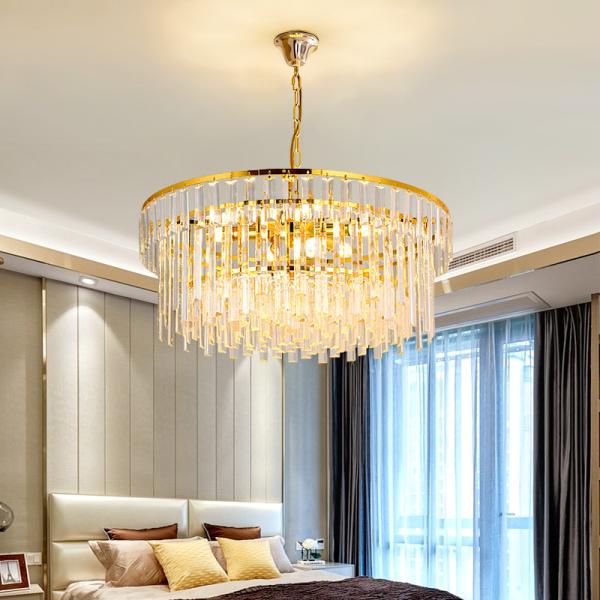 Luxury Living Room Bedroom Restaurant Pendant Light Round Crystal Creative