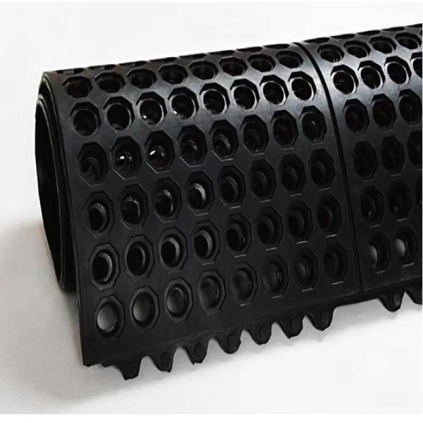 Black Anti Fatigue Mat with Holes for Work Place or Factory