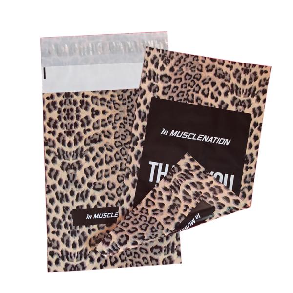 10x12in Black Printed Leopard Poly Mailers custom poly bags for shipping