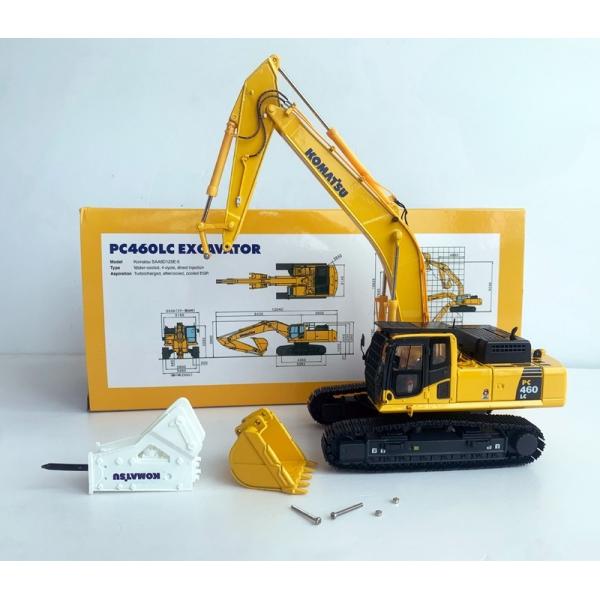 Komatsu PC460LC-8 1/50 Diecast Alloy Excavator Model with Hydraulic Breaker Collectible
