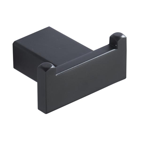 Double Robe hook&Clothing Hook&Hanging Hook83201B-Square Black&Stainless