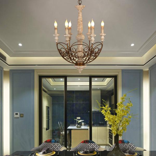 Loft chandelier antique lighting suspension lustre wooden art deco Wooden Chandelier(WH-CI-117)