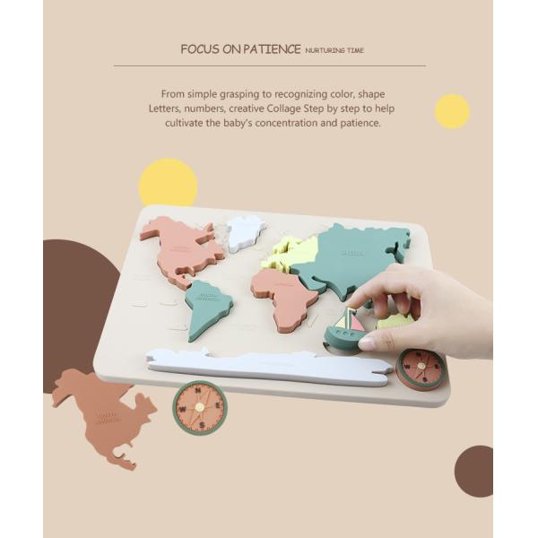 World Map Continents And Ocean Silicone Puzzle Baby Gift Montessori Educational