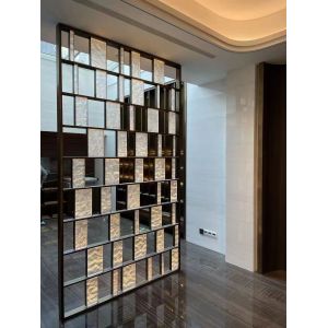 Light Custom Room Divider Screens Modern Luxury Stainless Steel Room Partition