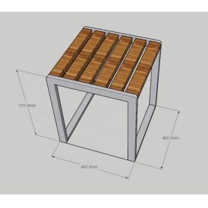 460X460X510mm Metal And Wood Garden Table