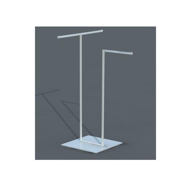 3 Arms Iron Powder Coated White Garment Display Stand With Metal Base
