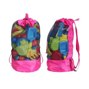 Beach Tote Nylon Medium Mesh Drawstring Bags Swimming Clear Transparant