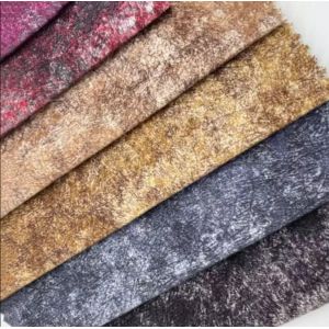 Polyester Printed Textile Fabric Imitation Flax Seater Warp Knitted 380gsm