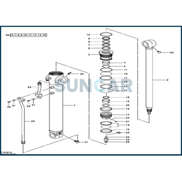 4415584 DEERE Arm Cylinder Seal Repair Kits Fits 80 80C Excavator