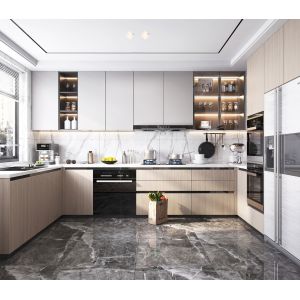 MC World European Style Custom Wooden Kitchen Cabinets With Soft-Close Doors