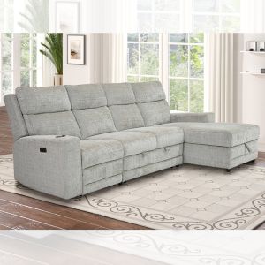 Big L-Shaped Sectional Sleeper Sofa with Pull-Out Bed and Storage Chaise and