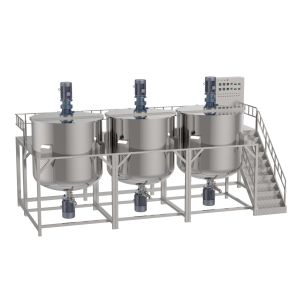 Vacuum Emulsifying Mixer Toothpatse Making Machine With Hydraulic Lifting