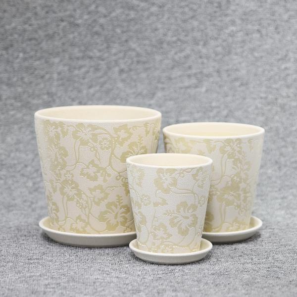 Customizable Ceramic Pots For Gardening In Different Colors