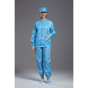 SMT Workshop ESD Anti Static Jackets and pants Blue Color With 75D or 100D Yarn