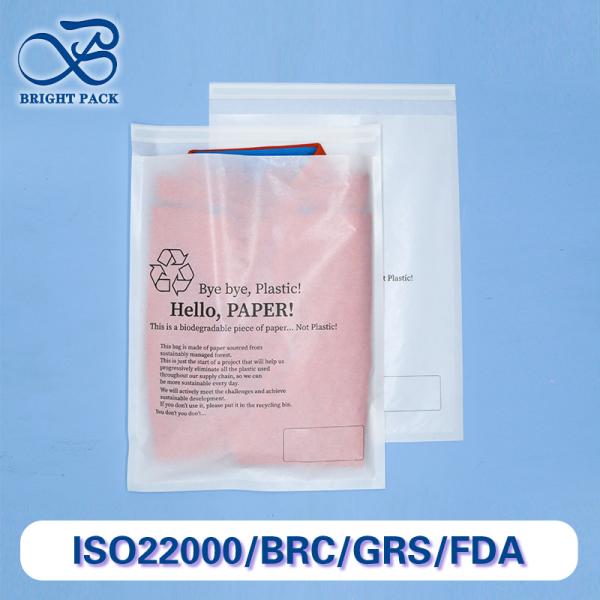 Buy 40G Frosted Apparel Glassine Bags Custom Logo Printing at wholesale prices