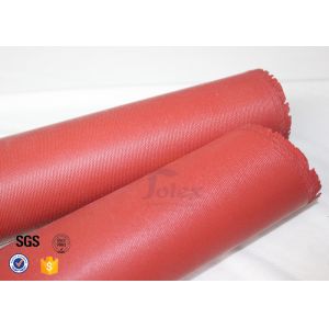 0.7mm 36" High Silica Cloth Satin Weave Red Silicone Coated Fiberglass Fabric