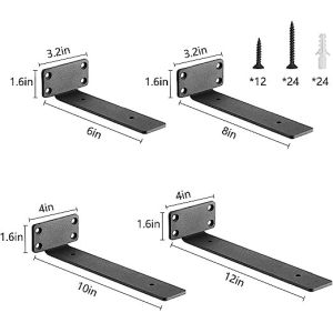 Powder Coated L Shape Shelf Bracket Hidden Steel Brackets for Shelves 0.2Inch