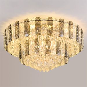 China 400cm*400cm*280cm Voltage 85V-265V Gold Iron Crystal LED Ceiling Light for Luxurious Space on sale