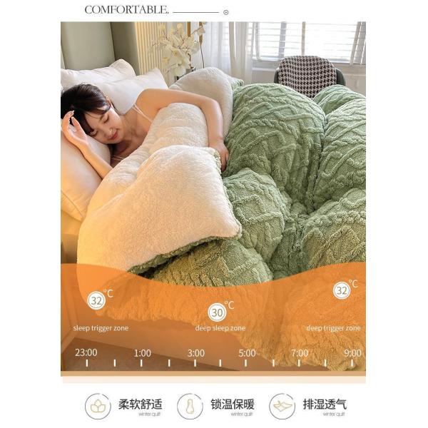 Warm Chunky Thickened Winter Velvet Sherpa Quilt Weight Blanket