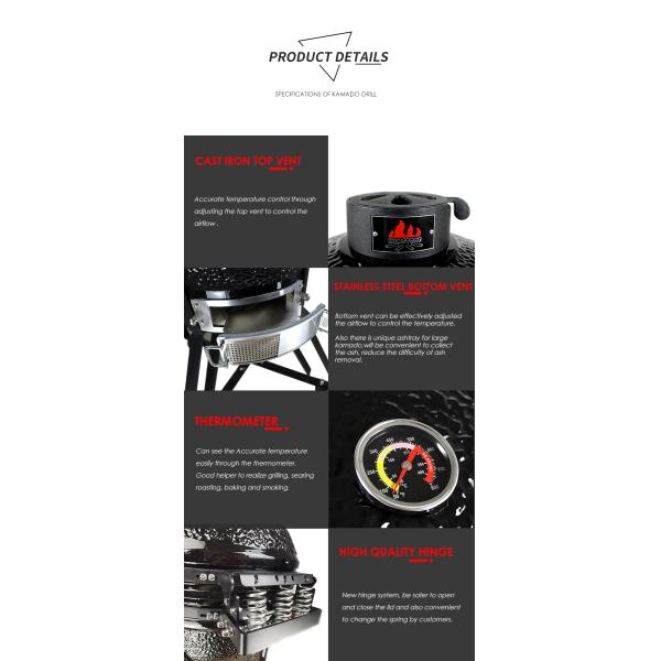 New Product Kimstone Kimtop Series Tabletop Gas Kamado Grill 15 Inch Barbecue With Family