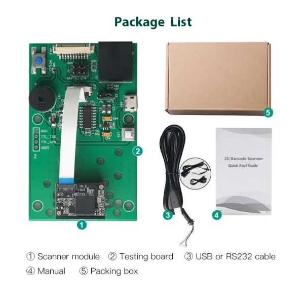 1d 2D CMOS Barcode Scanner Module USB Interface Bar Code Reader Engine