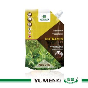 Customized plastic laminated stand up doypack with spout for liquid detergent