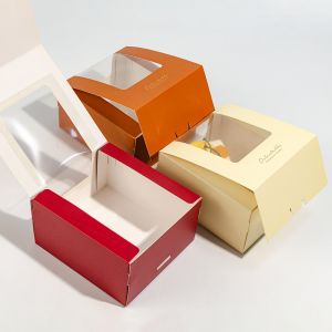 Wholesale customization with logo transparent window cake and pastry packaging