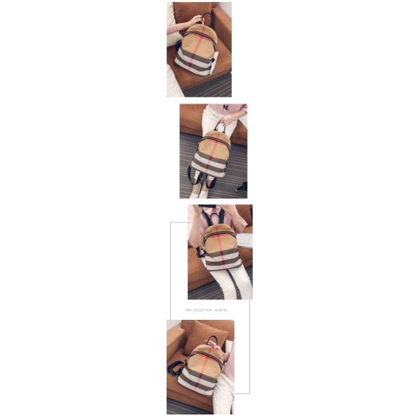 Women Leisure Backpack Style Plaid CanvasBackpack Mommy Bag School Feng Bag