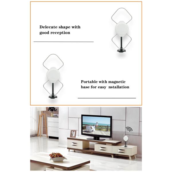 High Gain Amplifier 75Ohm 6-8dBi UHF Digital TV Antenna For Trucks Motorhomes