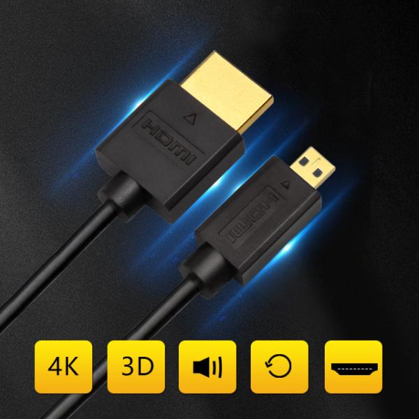 4k Aluminum Micro HDMI Cable 18Gbps Ultra Slim Hdmi Cable Ethernet ARC