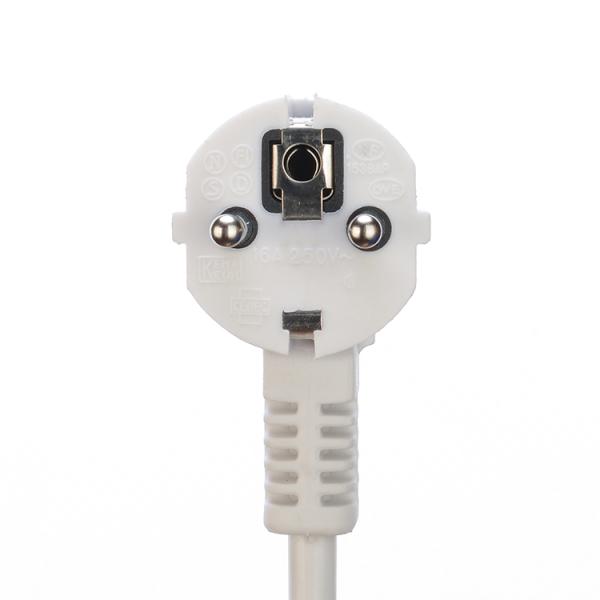 EU Type Power Strip Surge Protection 3 Gang Extension Cord Socket with H03vvh2 f 2x0.75mm2 Power Cable and Electrical Plug