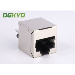 Shielded 10 pin vertical insertion cat 6 RJ45 Connector with gige transformer