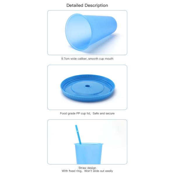 Summer Coffee Tumblers Color Changing Cups 24oz Cold Cups 5 Reusable Cups Lids And Straws Set Of 5