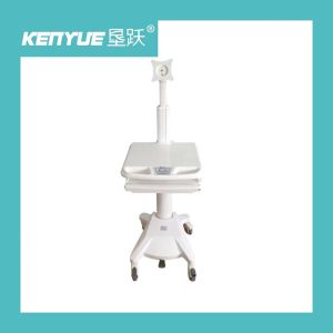 China Aluminum Alloy Mobile Hospital Carts Medical Computer Carts White ABS on sale