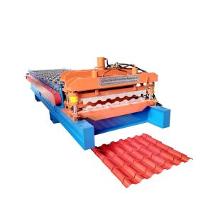 Special Hydraulic Cutting Glazed Tile Machine PLC Control 5T Decoiler Capacity