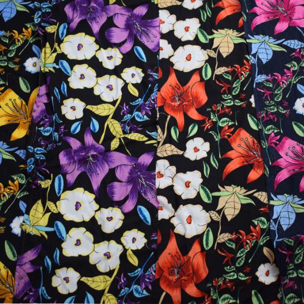 Customized Tops Blouses Soft Rayon Print Floral Knit Twill Viscose Fabric