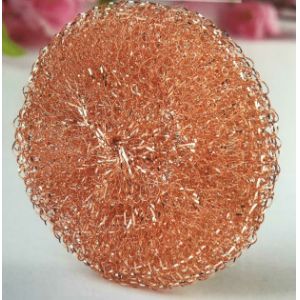 Spiral Copperized Stainless Steel Scourer Kitchen Cleaning Ball 18g