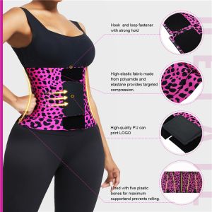 Waist Cinchers HEXIN High Elasticity Red And Yellow Leopard Print Faja Slimming
