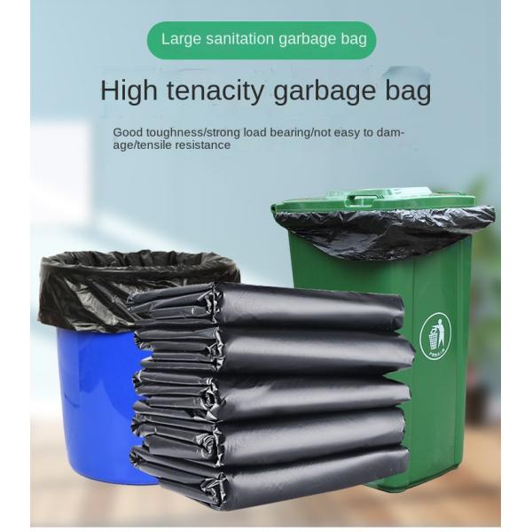 Large Size 140*120 Disposable Black Sanitation Thickened Flat Big Garbage Bag Factory Wholesale Plastic Garbage Bag