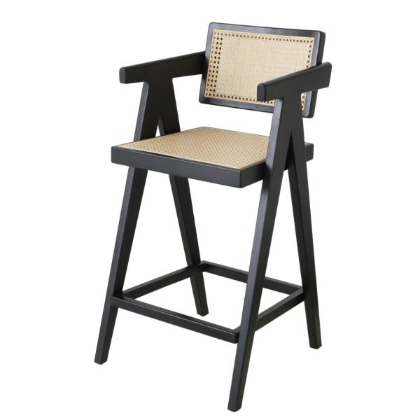 Upgrade Your Home Bar with Bar Chair featuring Solid Wood Frame and Rattan