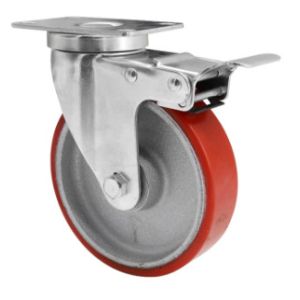 China 5 Inch Polyurethane Casters Locking Caster Wheels Casters With Brake on sale