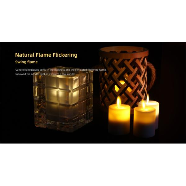 Phone Control Battery Operated Flameless LED Candle Light, Swing Flickering Ambiance Light