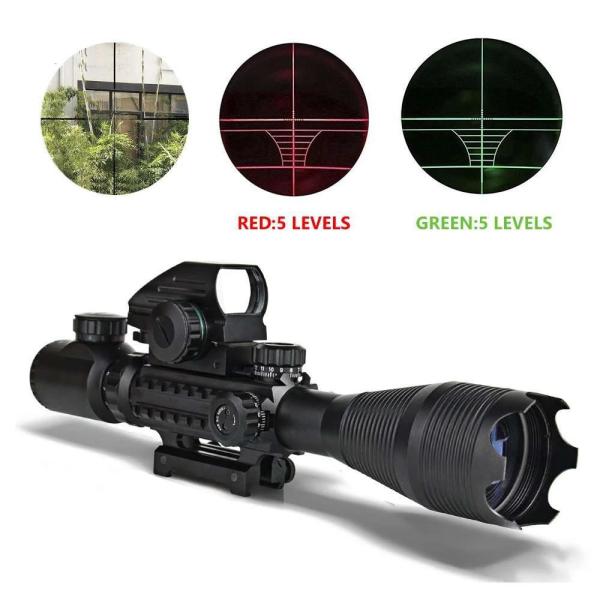 4x-16x50mm Hunting Rifle Scopes Matte Black Illuminated Tactical Scopes COMB01