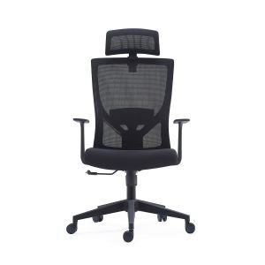 China Modern MID Back Ergonomic Mesh Back Fabric Seat Swivel Office Chair With Height Adjustable Headrest on sale