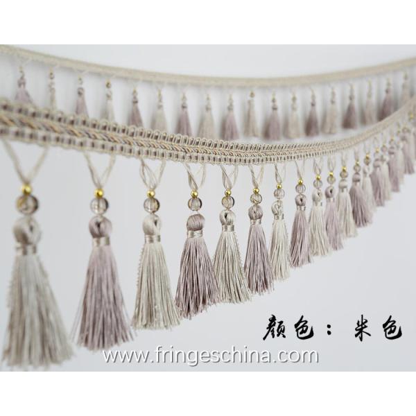 Handmade fashionable chain beads lace tassels fringes for curtain/sofa/pillow/stage decoration