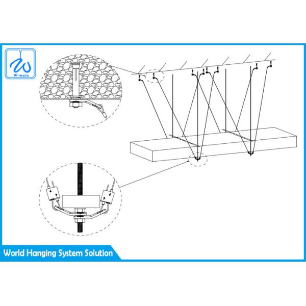 3.2mm Seismic Bracing Kit Auxiliary Systems , 7 * 19 Construction Cable Hanging Kit