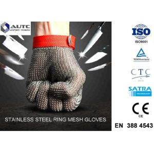 Stainless Steel PPE Safety Gloves , Protective Cutting Gloves Mesh Convenient
