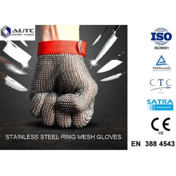 Stainless Steel PPE Safety Gloves , Protective Cutting Gloves Mesh Convenient