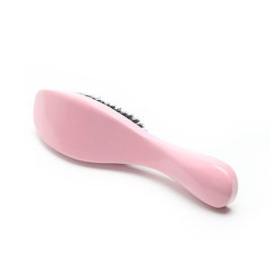 Pink Curved Smoothing Hair Brush Boar Bristle 360 Wave Brush
